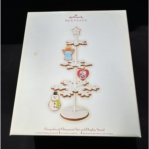 Hallmark Keepsake 2007 Gingerbread Ornament Set of 6 and Tree Display Stand NEW - Picture 1 of 10